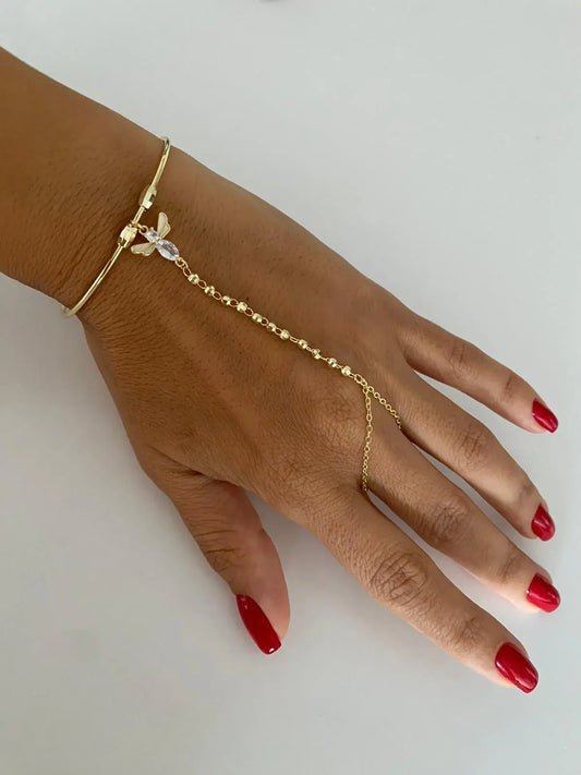 Şahmeran Zirkon Yusufçuk Bangle Parmak Zinciri | GOÉZ