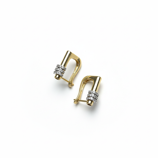 Zirkon Bantlı Altın Kreol Küpe | GOÉZ